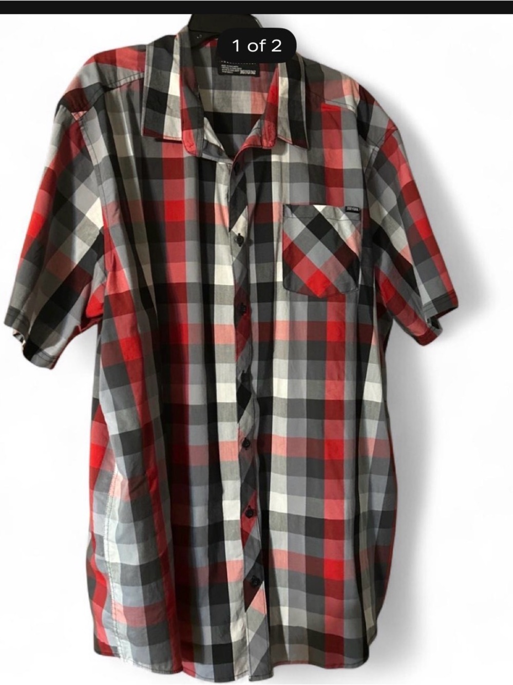Zoo York Red, Black & Gray Plaid Short-Sleeve Button-Up Shirt